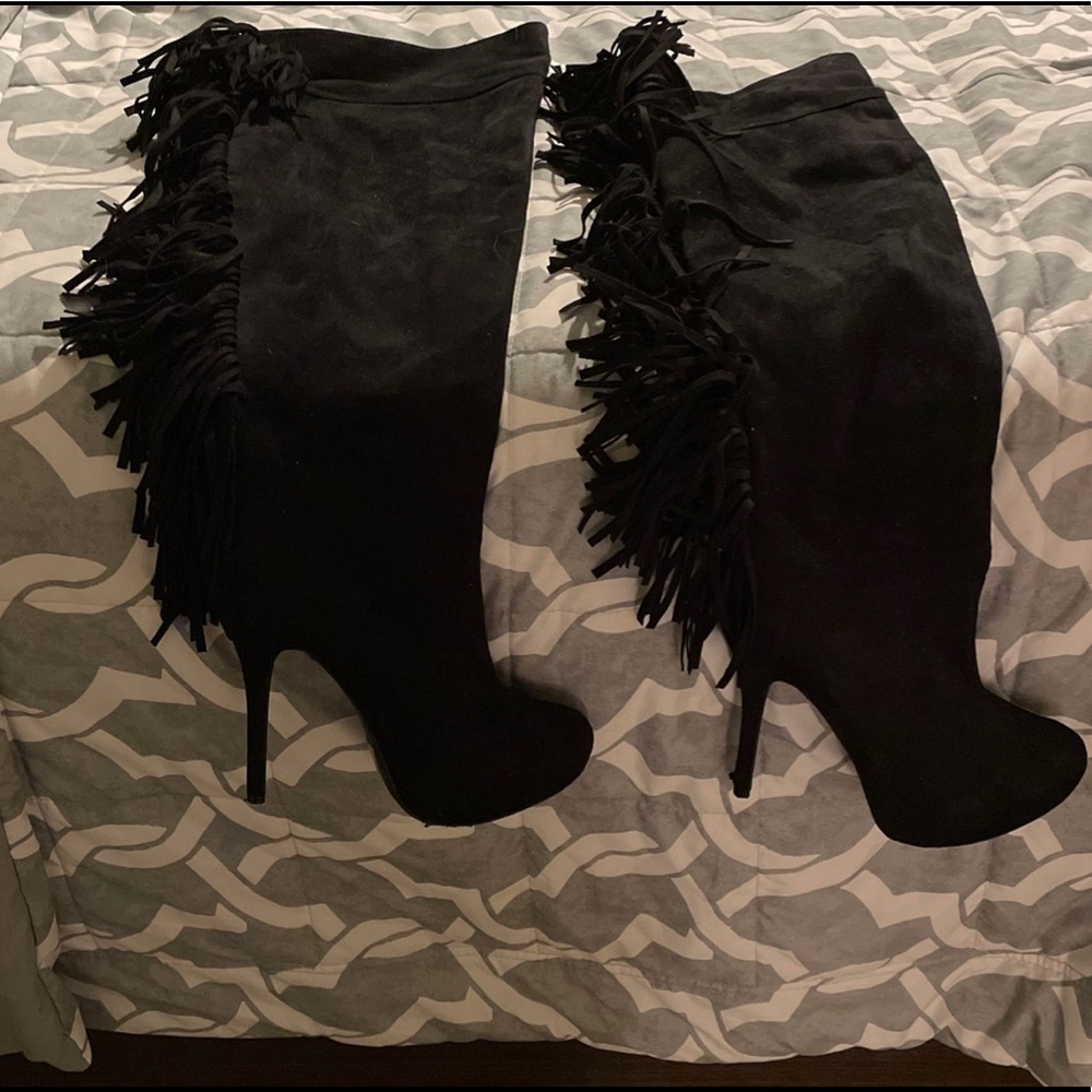 Fringe Black Boots